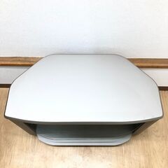 stp-3690　テレビ台　シルバー　幅70cm　キャスター付き　ガラス棚　ローボード　ミニテレビ台　TV台　TVボード　AVボード　小型　小さい　コンパクトの画像