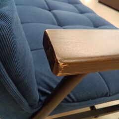 リユースのサカイ栃木店★ジモティ割あり★  ソファー※訳あり！座面へこみ有※ ネイビー W151×D60×H80 クリーニング済み TC12124の画像