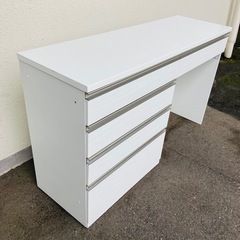 カウンター　ホワイト　横幅160cm　ゴミ箱収納スペース付　キッチンカウンター　オフィスカウンター　の画像