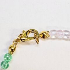 ハンドメイド パステルビーズブレスレット 18.5cm ハート＆マーメイドチャーム 可愛い プレゼントにもの画像