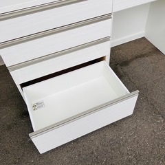 カウンター　ホワイト　横幅160cm　ゴミ箱収納スペース付　キッチンカウンター　オフィスカウンター　の画像