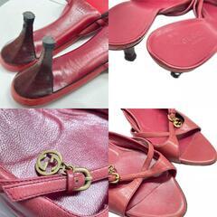 GUCCI グッチ パンプス レザー ワインレッド レディース 22.5【古着】【中古】の画像