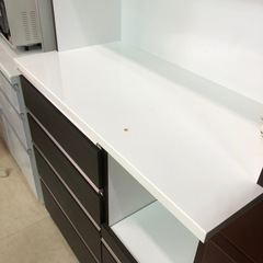 ニトリ キッチンボード 食器棚 ブラウン キッチン収納　木目 幅100cm レンジボード レンジ台の画像