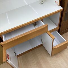 A-976【リユースのサカイ野々市店】ジモティ来店特価‼ 食器棚 木製 ブラウン クリーニング済みの画像