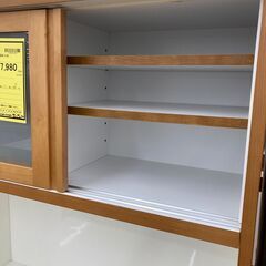 A-976【リユースのサカイ野々市店】ジモティ来店特価‼ 食器棚 木製 ブラウン クリーニング済みの画像