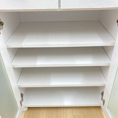 A-977【リユースのサカイ野々市店】ジモティ来店特価‼ レンジ台 木製 ブラウン×ホワイト クリーニング済みの画像