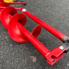 ワカサギ  アイスドリル 全長165cm 直径およそ15cm わかさぎ釣り 保護カバー付属  折りたたみ可能！  中古品 ①の画像