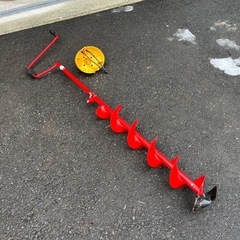 ワカサギ  アイスドリル 全長165cm 直径およそ15cm わかさぎ釣り 保護カバー付属  折りたたみ可能！  中古品 ①の画像