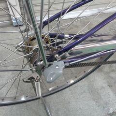 LOCOCO ブリジストン　内装３段　27インチ　１発２錠　ハンドルロック　通勤・通学に　紫色【275】の画像