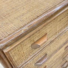 A-981【リユースのサカイ野々市店】ジモティ来店特価‼ 籐 棚チェスト ブラウン クリーニング済みの画像