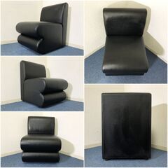 パブリック1人掛けソファ5個セット 美品 独立タイプ応接ソファ・ロビーチェア 布生地4台・PVC合成レザー1台 業務用ソファ 完成品の画像