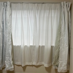 【美品】ニトリカーテン3点セット（厚地2種＋レース）110×100 / 防汚・遮光の画像