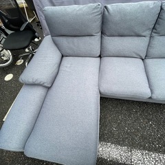 ニトリ 布張りカウチソファ ブルーグレーの画像