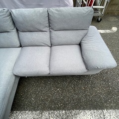 ニトリ 布張りカウチソファ ブルーグレーの画像