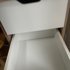 引き出し付きデスク 幅100 天然木椅子付きの画像