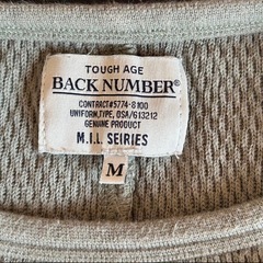 BACK NUMBER ワッフルロンT 長袖 カットソー Mサイズ カーキ系の画像