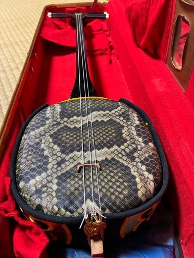三線　三味線　バチ　ケースセット　中古美品