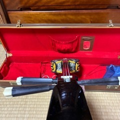 三線　三味線　バチ　ケースセット　中古美品の画像