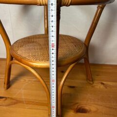 B409】籐 /ラタンテーブル サイドテーブル 丸テーブル 籐 昭和レトロ