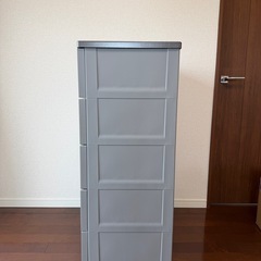 【天馬】グレー プラスチック製 5段チェストの画像
