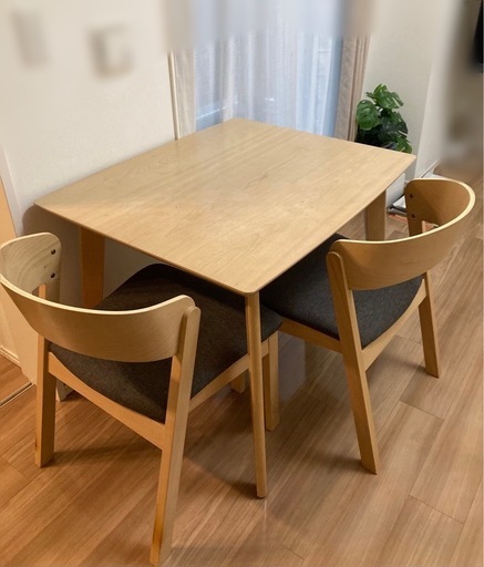 ダイニングセット椅子2脚90cmテーブル (みかん) 浜町のダイニング