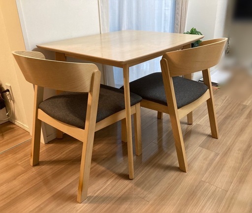 ダイニングセット　椅子2脚　90cmテーブル