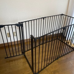 スチールペットサークル 6枚セット ブラックの画像