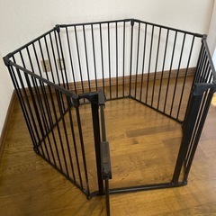 スチールペットサークル 6枚セット ブラックの画像