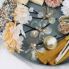 【新品】レディス 髪飾り 花嫁 ドライフラワー 造花 花飾り 成人式の画像