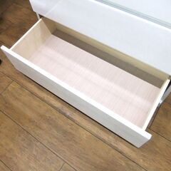 5段チェスト 幅80.5×奥41×高116.5 ホワイト エナメル タンス 衣類収納 たんす 箪笥 チェスト 収納家具 札幌市厚別区 厚別店の画像