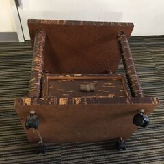 ○樺細工 物置台 花瓶台 サイズ30×36×36㎝  キャスター 引き出し付 和風 インテリア 和室 コレクション 木製 工芸 中古品(NF251225)560-9-②(45)の画像