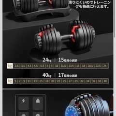 可変式ダンベルセット40キロの画像