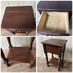 アンティーク 電話台 花台 サイドテーブル 飾り台 クラシック家具 木製の画像