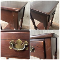 アンティーク 電話台 花台 サイドテーブル 飾り台 クラシック家具 木製の画像