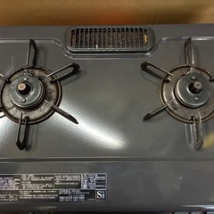 LPガス★Paloma★パロマ ガスコンロ IC-N86BS-R 二口コンロ 水無しグリル 2017年製 の画像