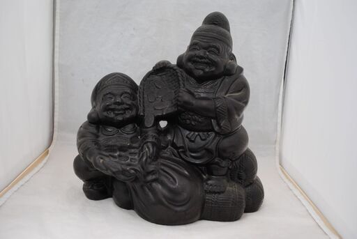 1842]七福神 大黒天 恵比寿様 置物 オブジェ 縁起物骨董品 (アント