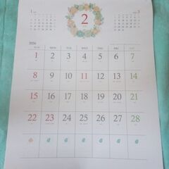 2026年(令和8年) 大判カレンダー【2026 HAPPY WREATH】54×38cm★壁掛けタイプ(1ヶ月ごと)の画像