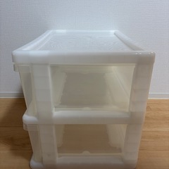 【状態良好】2段衣装ケース（白）幅54cm クローゼット収納【目立つ傷なし】の画像