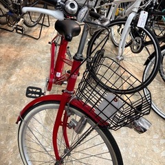 《リユースマン倉敷》シティサイクル 自転車 子供用 24インチ 赤の画像