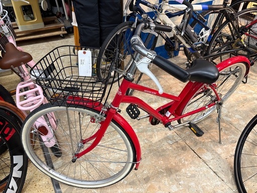 リユースマン倉敷》シティサイクル 自転車 子供用 24インチ 赤