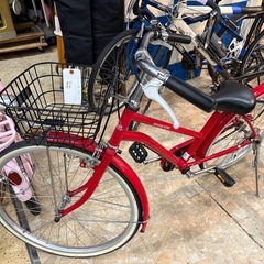 《リユースマン倉敷》シティサイクル 自転車 子供用 24インチ 赤の画像