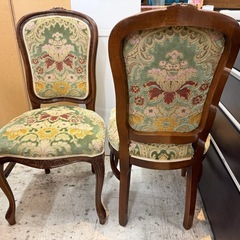 【愛品館 江戸川店 】アンティーク調 象眼模様ダイニングテーブル5点セットの画像