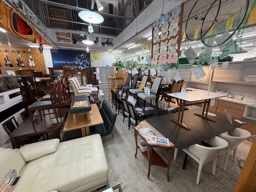 【愛品館 江戸川店 】アンティーク調 象眼模様ダイニングテーブル5点セット