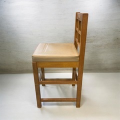 木製 ダイニングチェア オーク材 無垢材 ベージュ クッション付き　座高約51cm 幅約37cm 奥行約39cmの画像