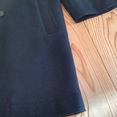 無印　ノーカラーコート　圧縮ウール　ブラック　黒　used サイズＳの画像