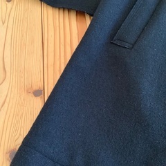 無印　ノーカラーコート　圧縮ウール　ブラック　黒　used サイズＳの画像