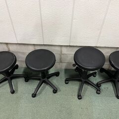 スツール 4台セット 回転 昇降 シートカバー付 椅子 チェア 診察 美容院 接骨院 直径55cm（シート38cm）×高さ45cm～60cmの画像
