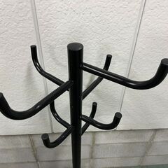 コートハンガー 8か所 ポールハンガー 黒 幅50cm×奥行50cm×高さ126cm の画像