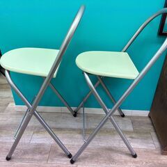 【お売りします】ニトリ カウンターチェア ハイチェア 折り畳み NX-22GR 2脚まとめの画像