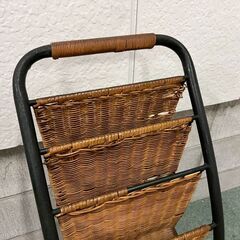 5段 マガジンラック 藤製 ラタン 幅30cm×奥行30cm×高さ82cmの画像